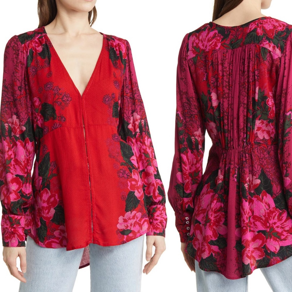 Free People Mikayla Print Long Sleeve Tunic
